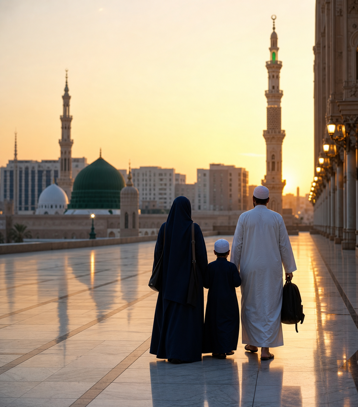 مسافرون في رحلة عمرة هادئة